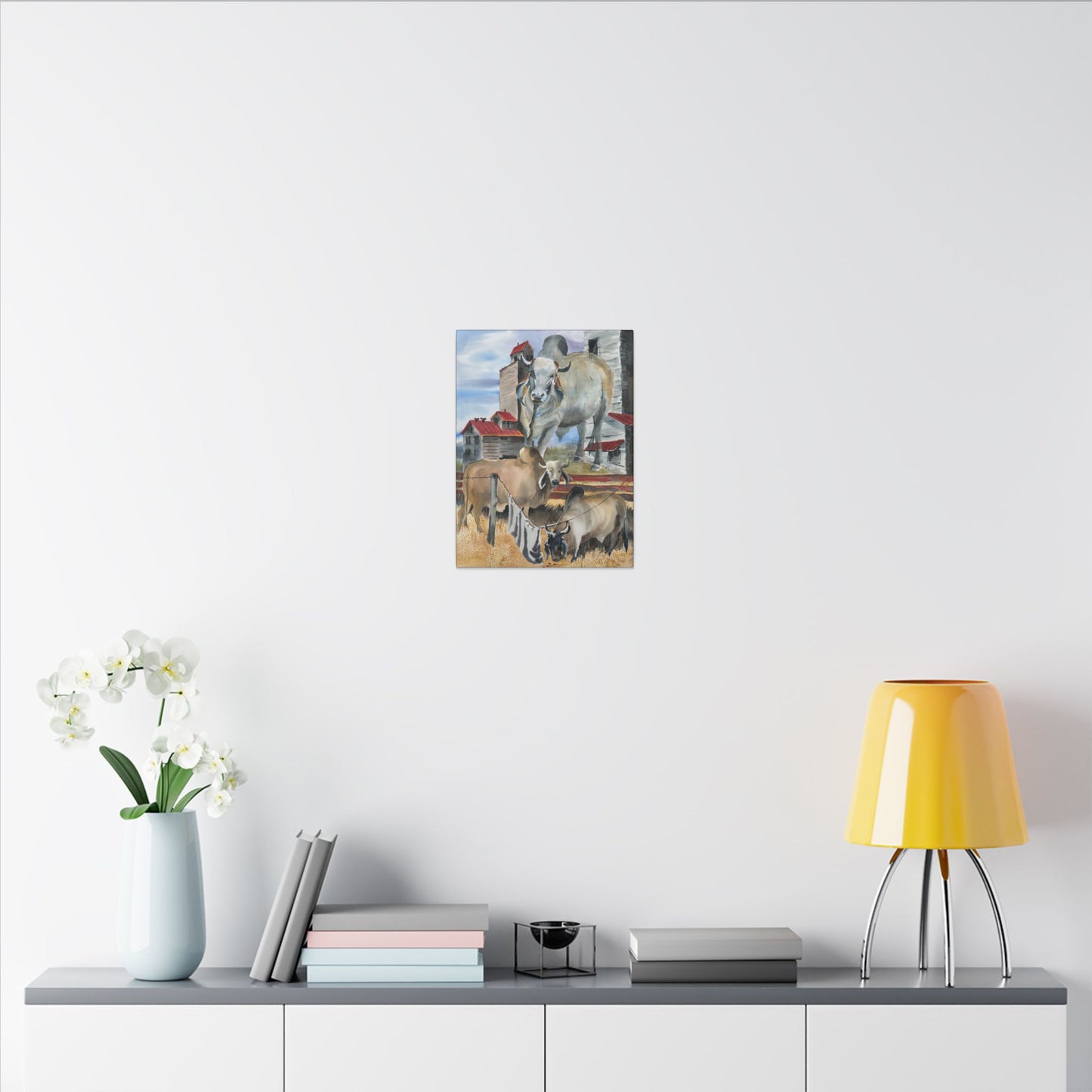 Rustic Farm Cattle Canvas Print — Pastoral Barnyard Wall Art