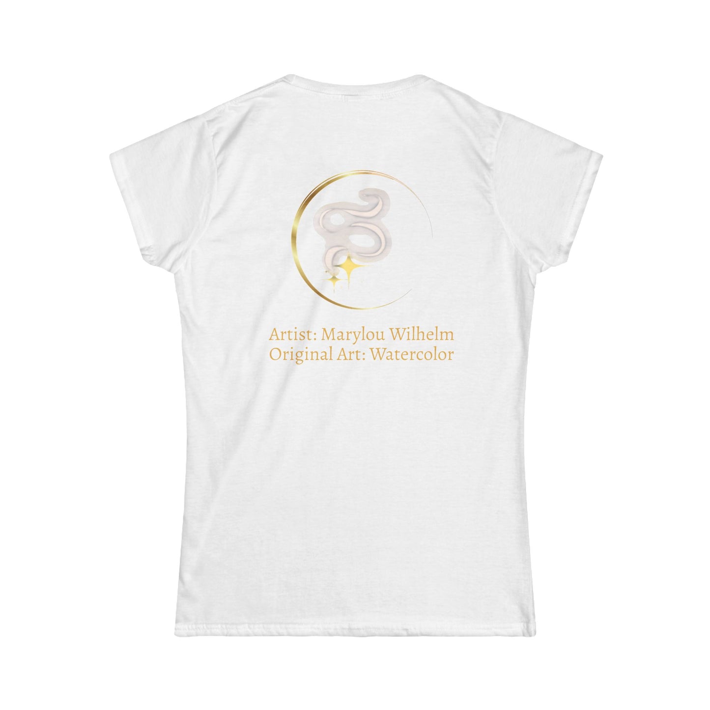 Women's Crane Design Tee — Classic White Crewneck T-Shirt