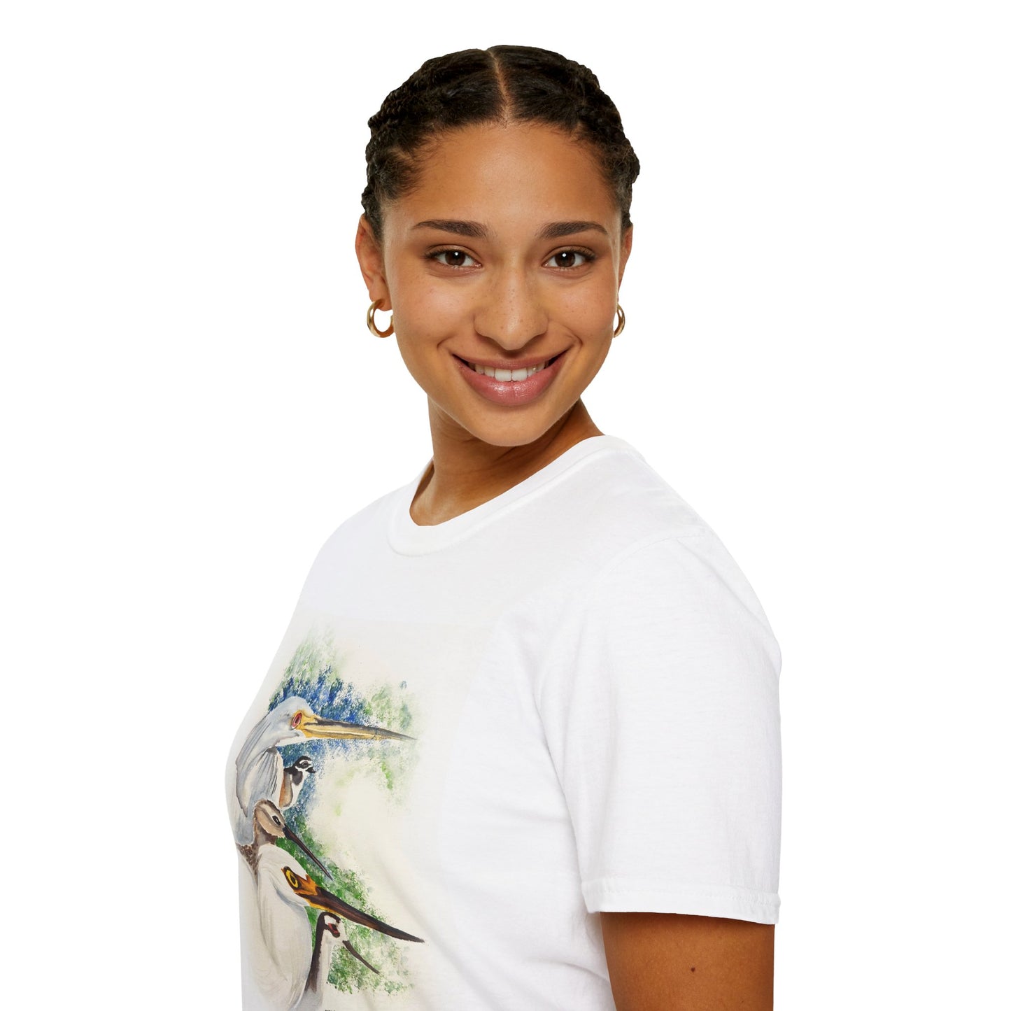 Heron Watercolor T-Shirt — Elegant Bird Art Tee