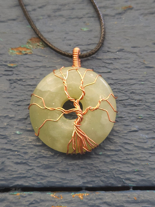 Copper Tree of Life on Aventurine Donut