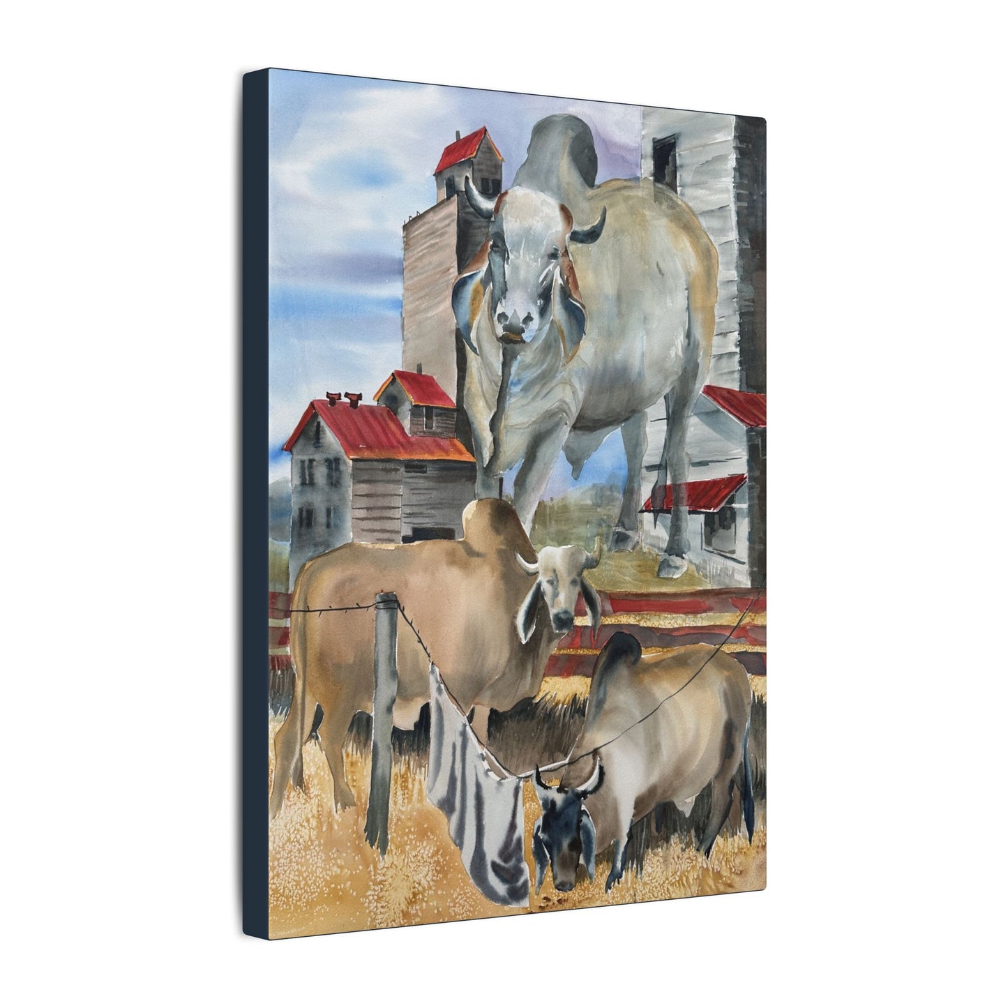 Rustic Farm Cattle Canvas Print — Pastoral Barnyard Wall Art