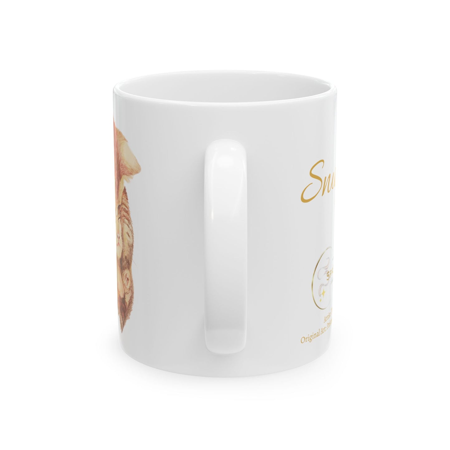 Cat Art Ceramic Mug — Whimsical Mushroom Illustration Coffee Cup (11oz, 15oz)