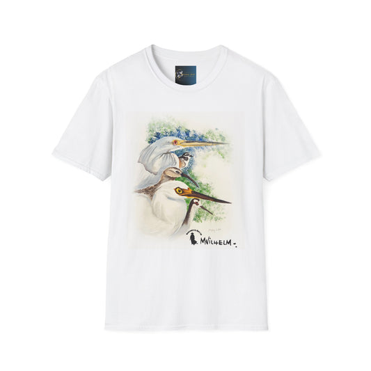 Heron Watercolor T-Shirt — Elegant Bird Art Tee
