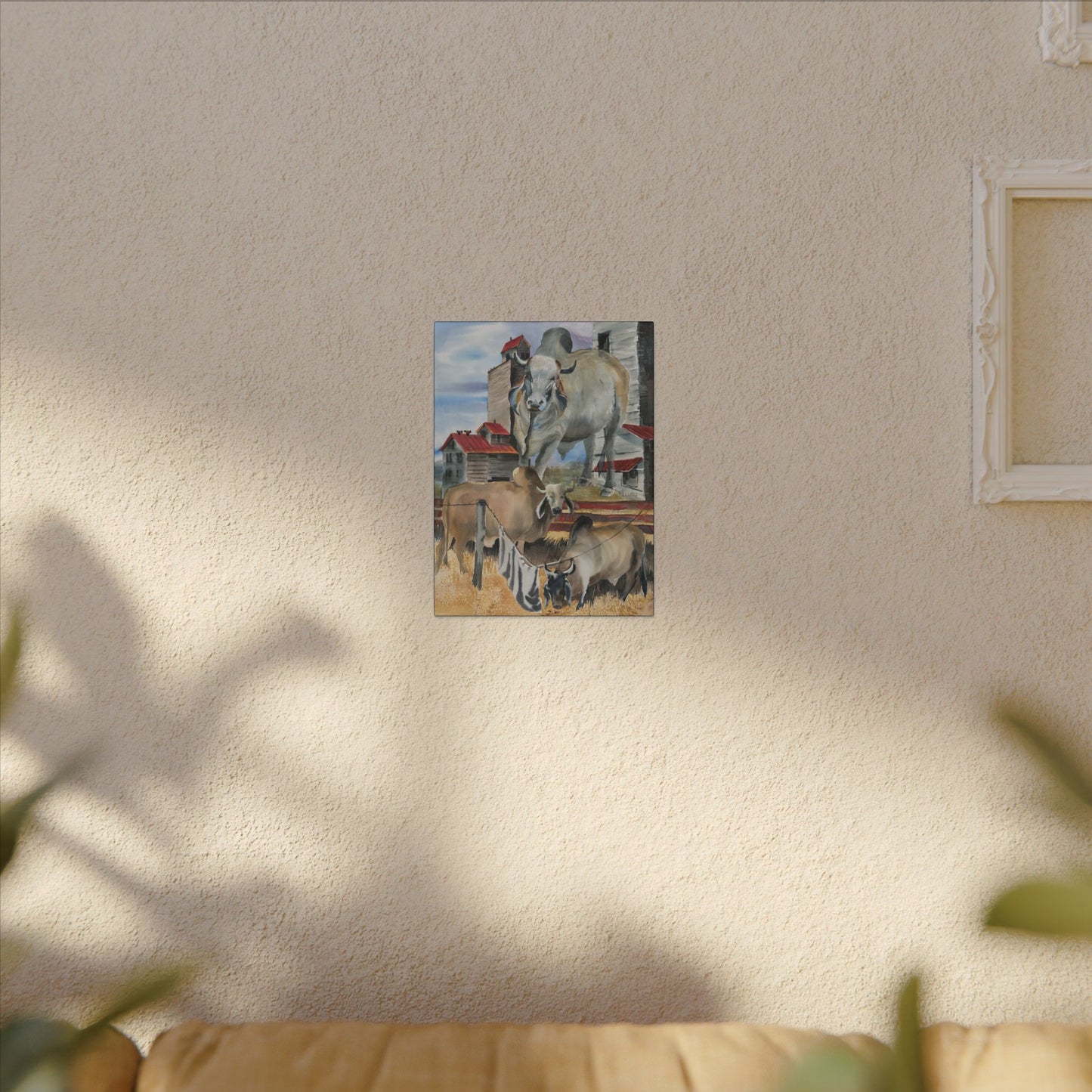 Rustic Farm Cattle Canvas Print — Pastoral Barnyard Wall Art