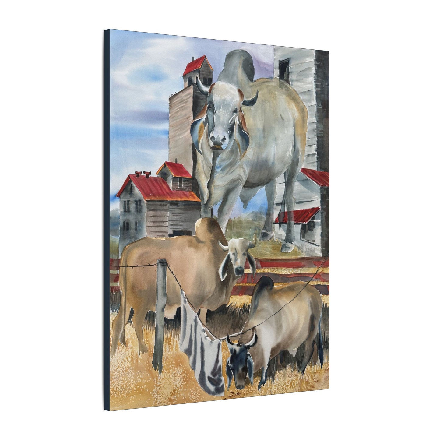 Rustic Farm Cattle Canvas Print — Pastoral Barnyard Wall Art