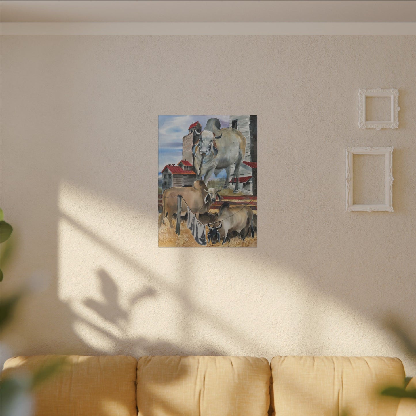 Rustic Farm Cattle Canvas Print — Pastoral Barnyard Wall Art