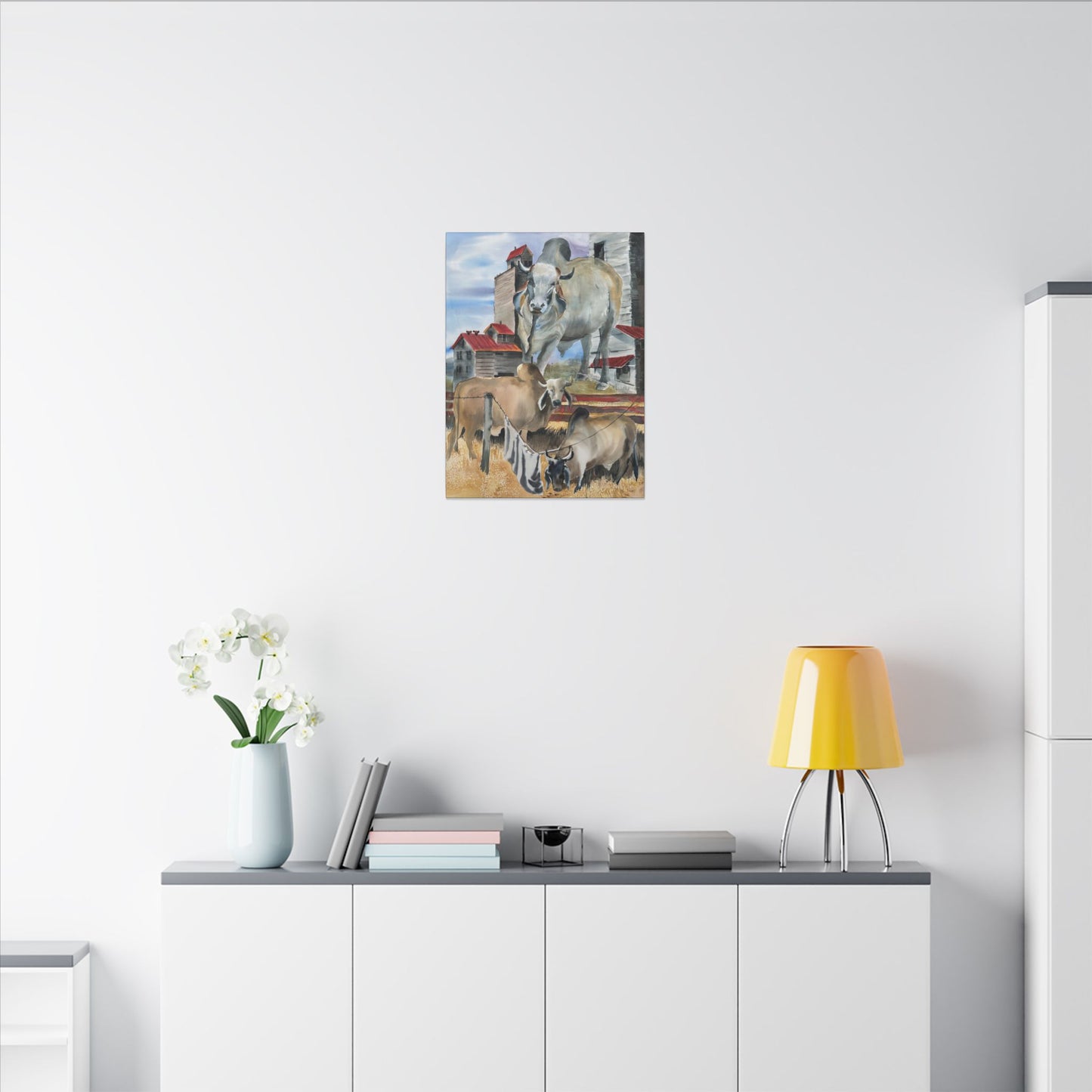 Rustic Farm Cattle Canvas Print — Pastoral Barnyard Wall Art
