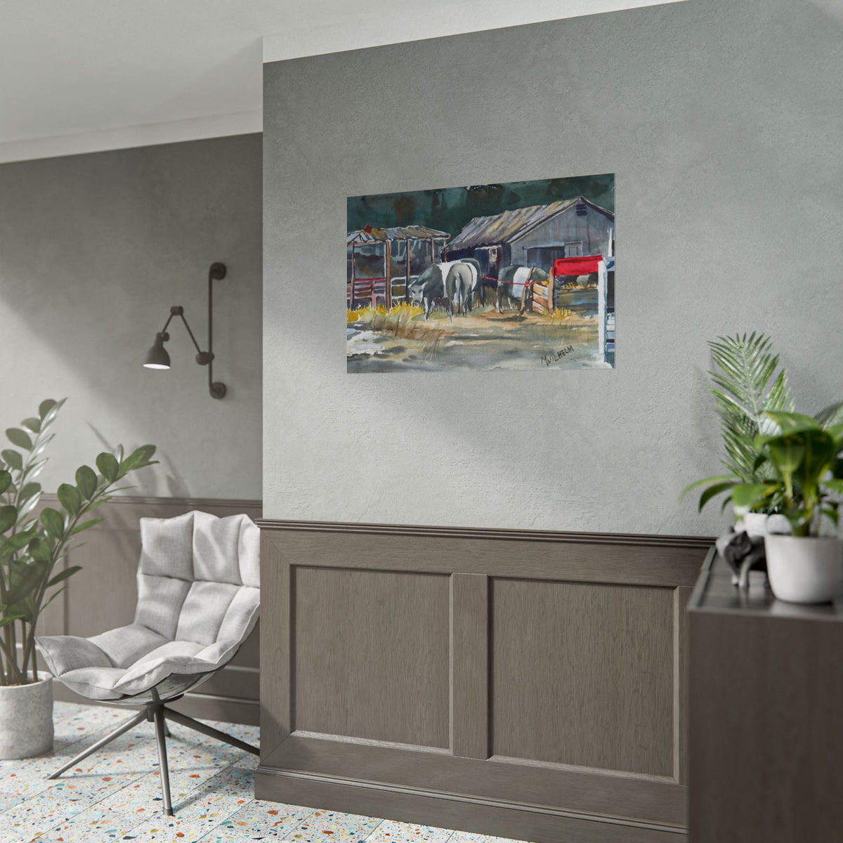 Farm Watercolor Print