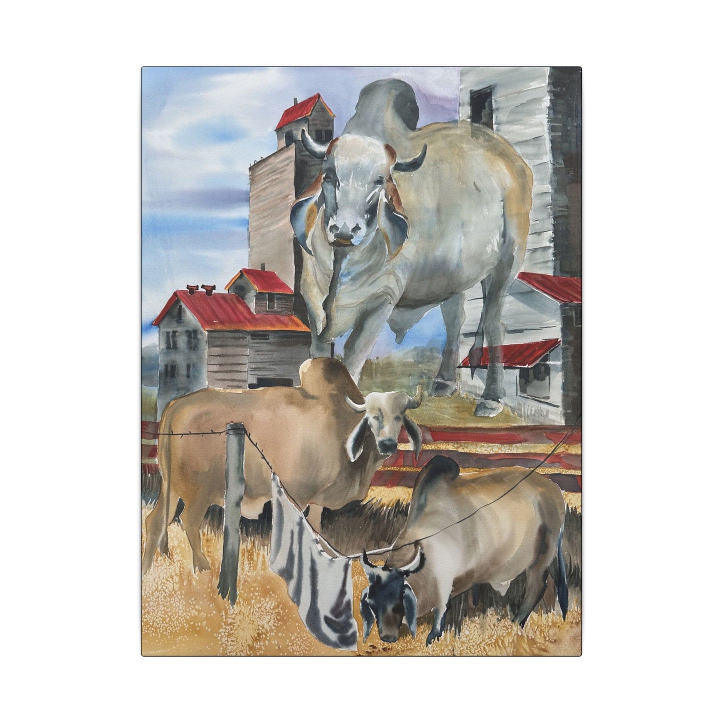 Rustic Farm Cattle Canvas Print — Pastoral Barnyard Wall Art