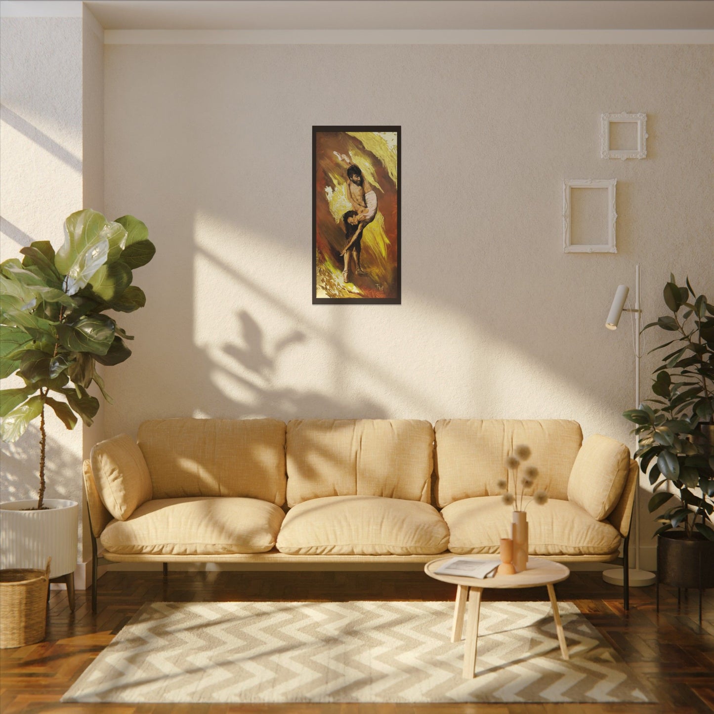 Matte Canvas Print — The Rescue (Figurative Oil-Style Wall Art)