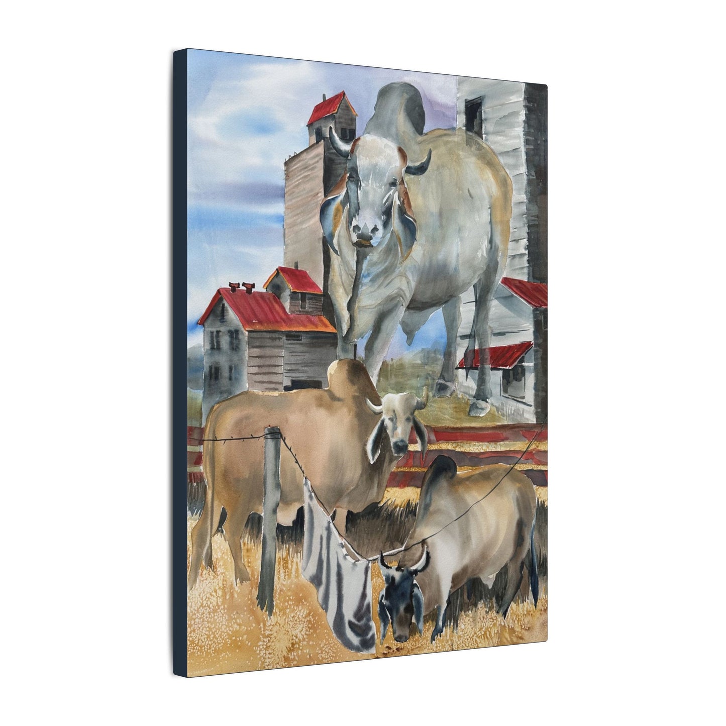 Rustic Farm Cattle Canvas Print — Pastoral Barnyard Wall Art