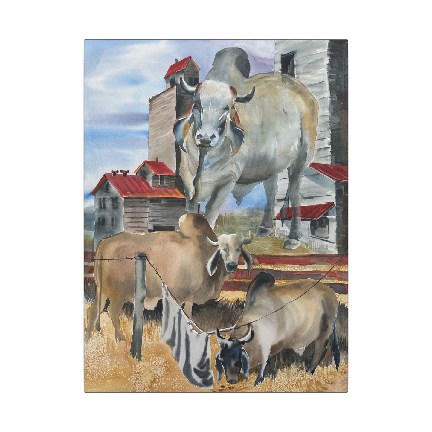 Rustic Farm Cattle Canvas Print — Pastoral Barnyard Wall Art