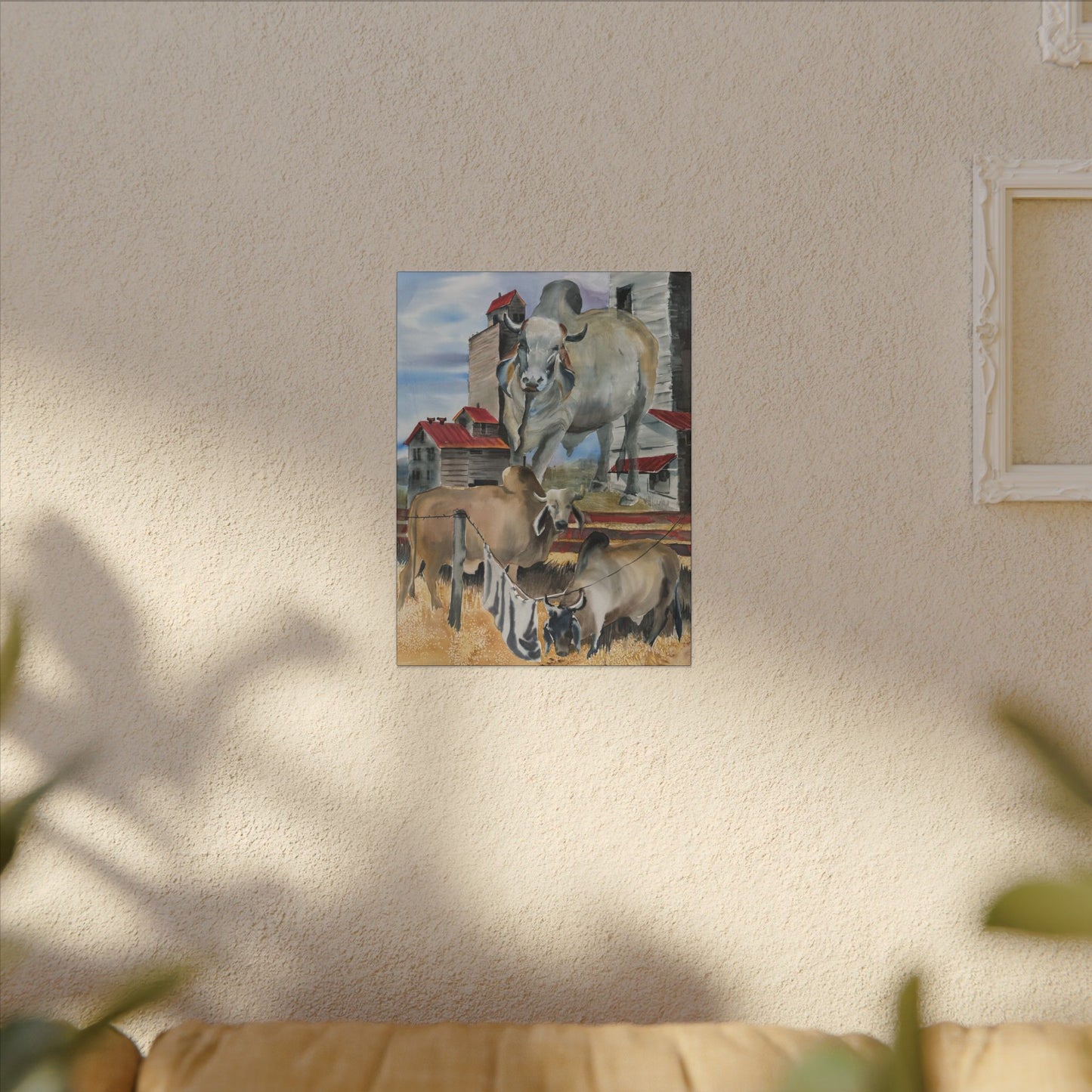 Rustic Farm Cattle Canvas Print — Pastoral Barnyard Wall Art
